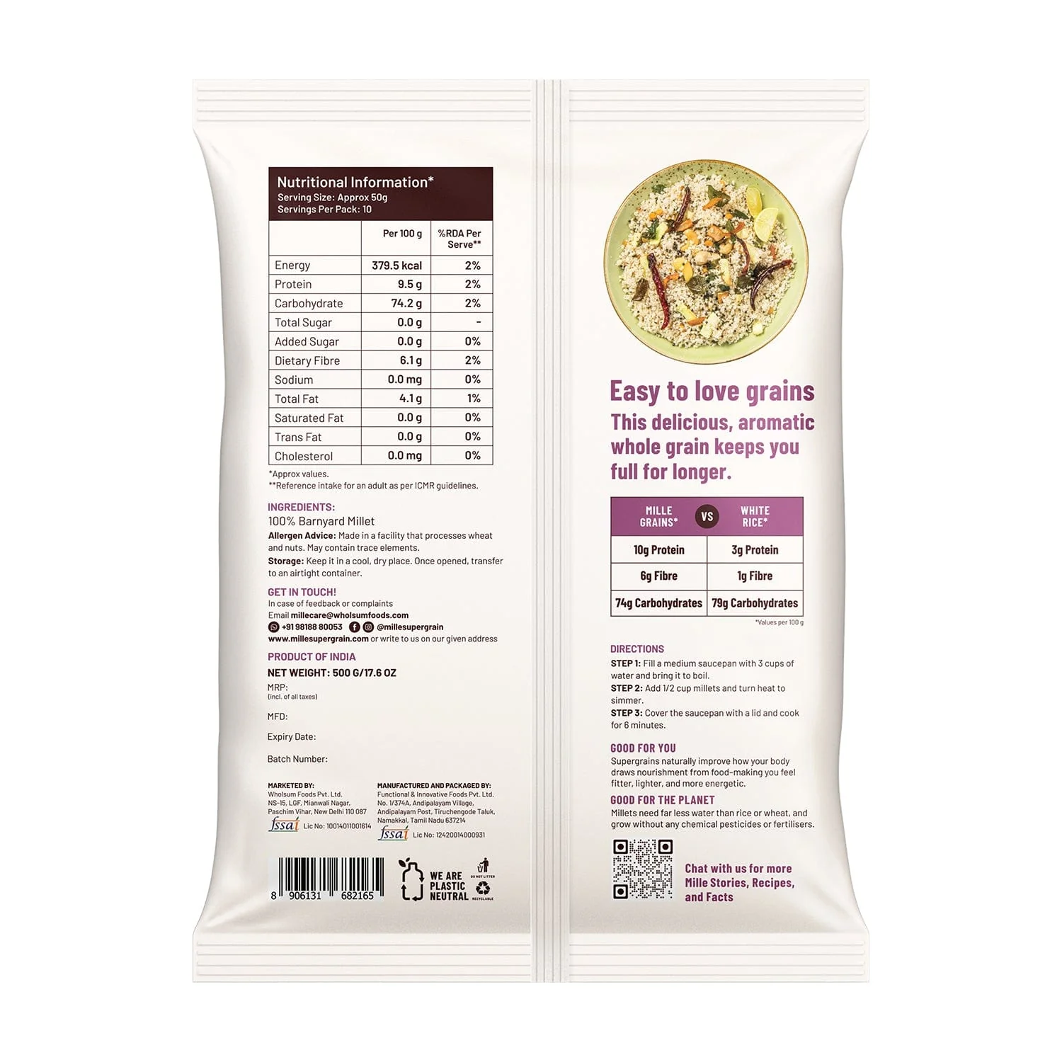Barnyard millet (Samwa/Samak rice) Fasting Friendly | No Soaking required | Pack of 2 - Image 6