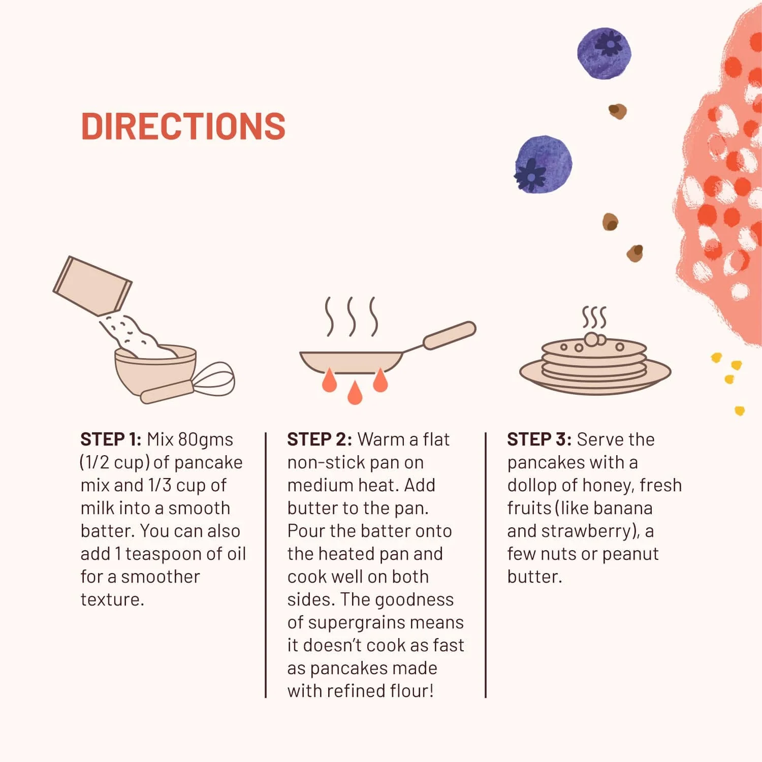 High Protein Pancake mix | Blueberry | No maida, 16g Protein - Image 6
