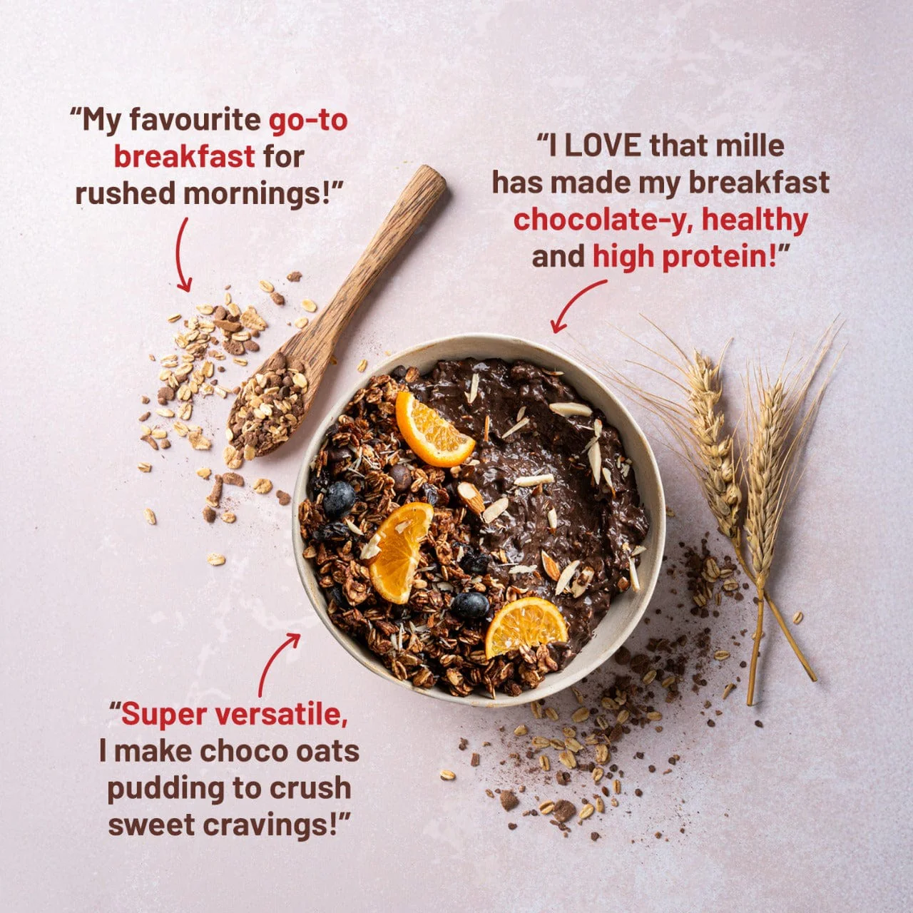 High-Protein Chocolate Oatmeal with Fruits & Nuts - Image 3