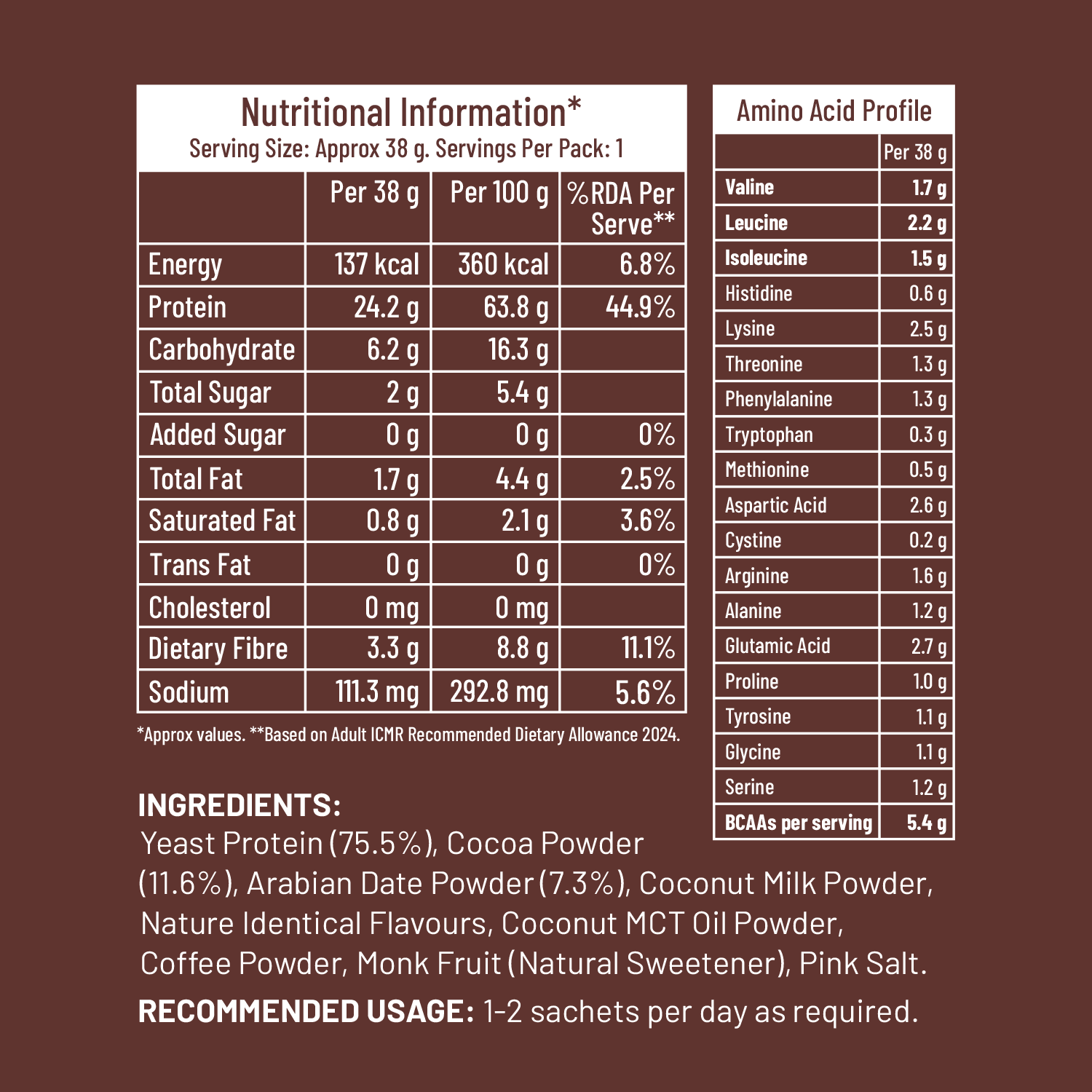 Mille Protein | 24g/Scoop | Chocolate | Fermented Yeast Protein | No Bloat I Vegan - Image 5