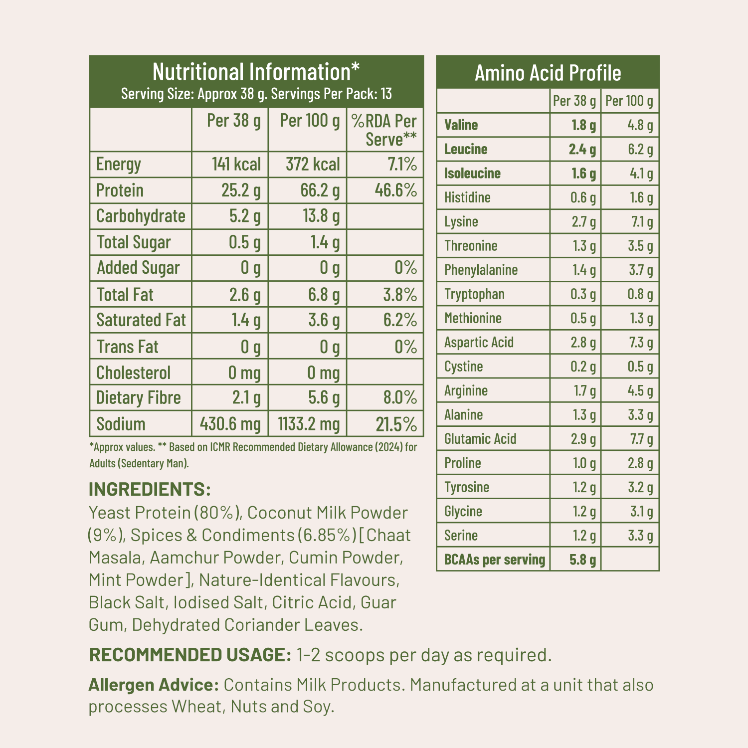 Mille Buttermilk Yeast Protein | 25g Protein Per Serve | Savoury, No Added Sugar | Bio-Fermented Yeast Protein | Gut Friendly  | 38g Trial Pack - Image 5