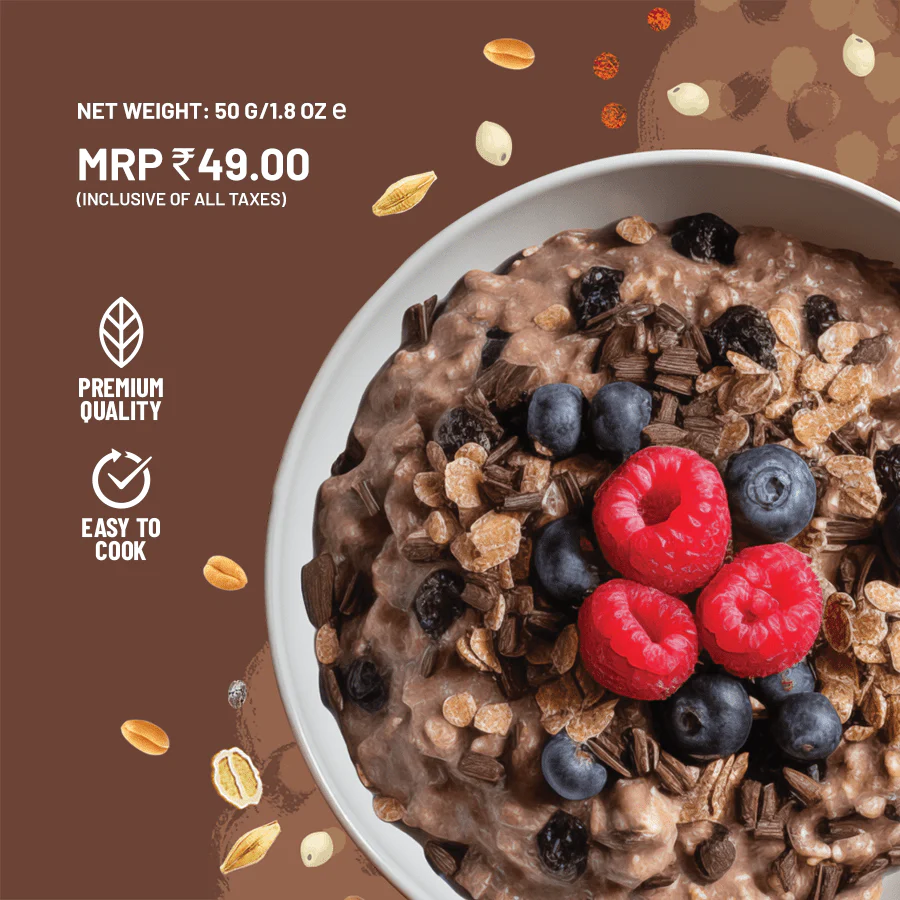 Mille High-Protein Chocolate Oatmeal with Fruits & Nuts | Healthy High-Fiber Breakfast | Pack of 1 - Image 6