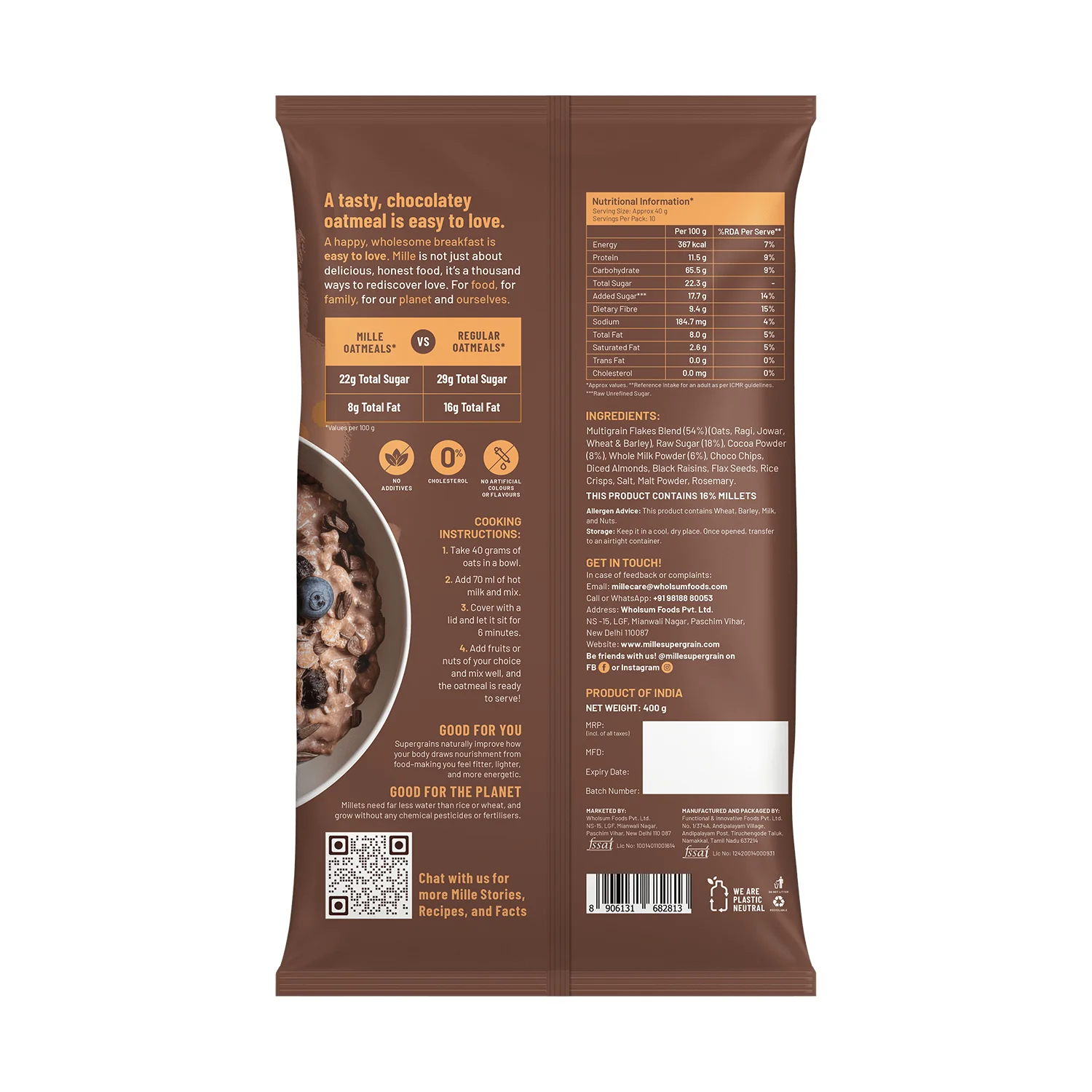 High-Protein Monthly Breakfast Bundle (Chocolate Millet Oatmeal × 3) - Image 6