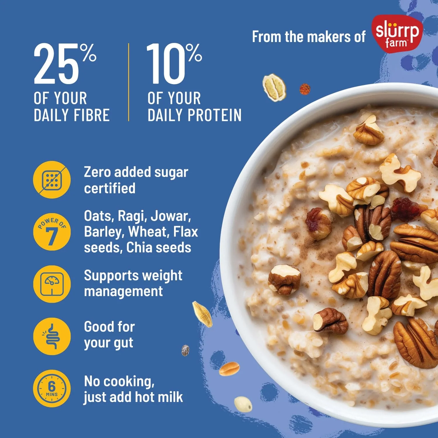 High Protein | Instant Multigrain Oats | Rolled Oats | High Fiber | 500g - Image 6