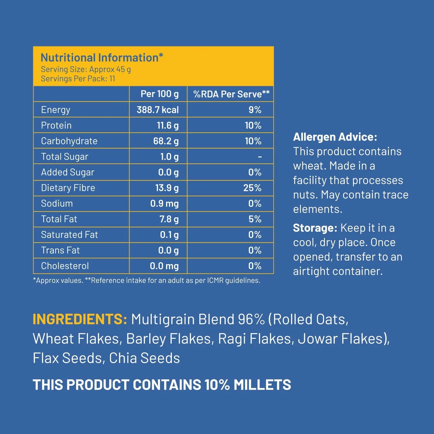 High Protein | Instant Multigrain Oats | Rolled Oats | High Fiber | 500g - Image 9