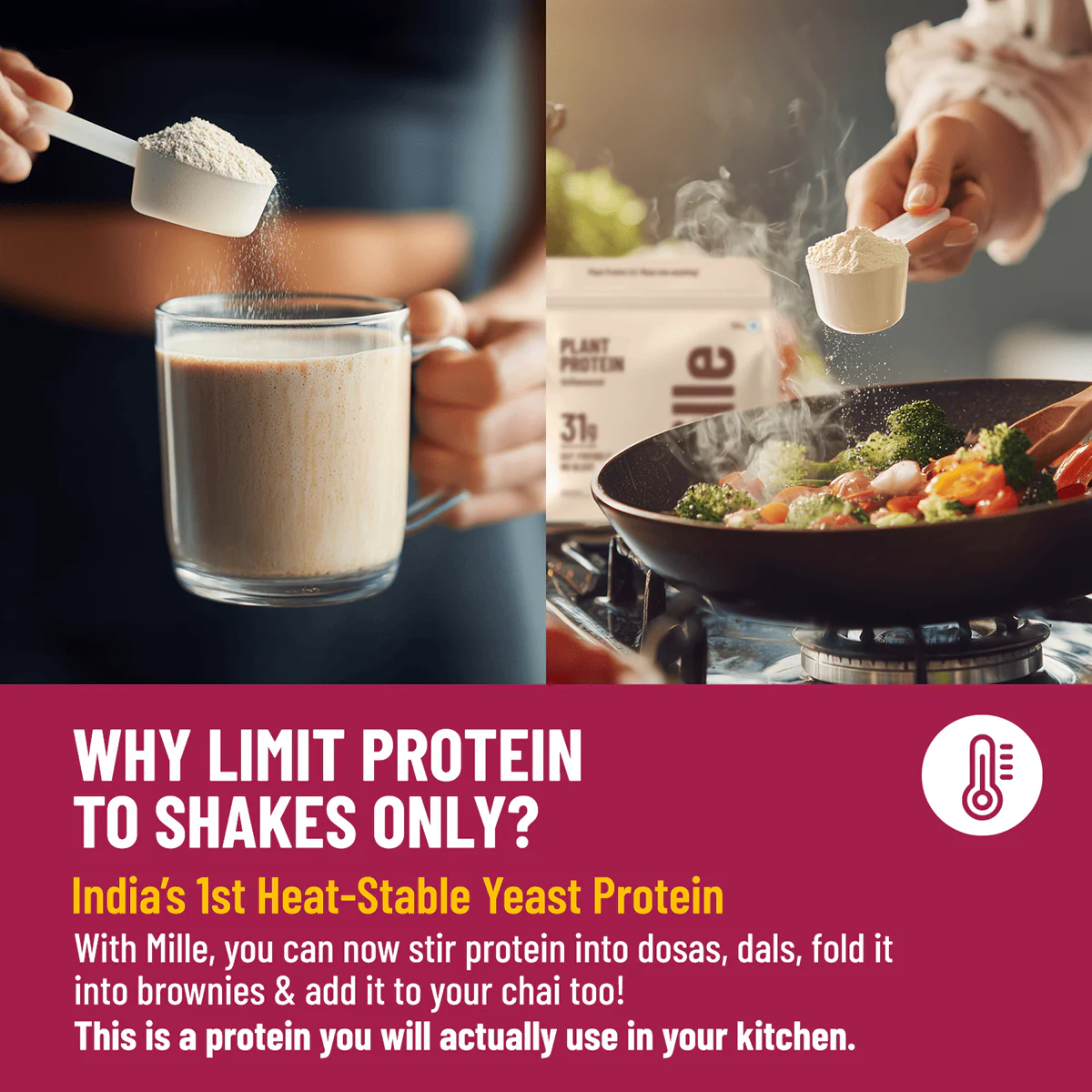 Mille Protein | 31g/Scoop | Unflavoured | Fermented Yeast Protein | No Bloat I Vegan | 38g Trial Pack (Pack of 3) - Image 7