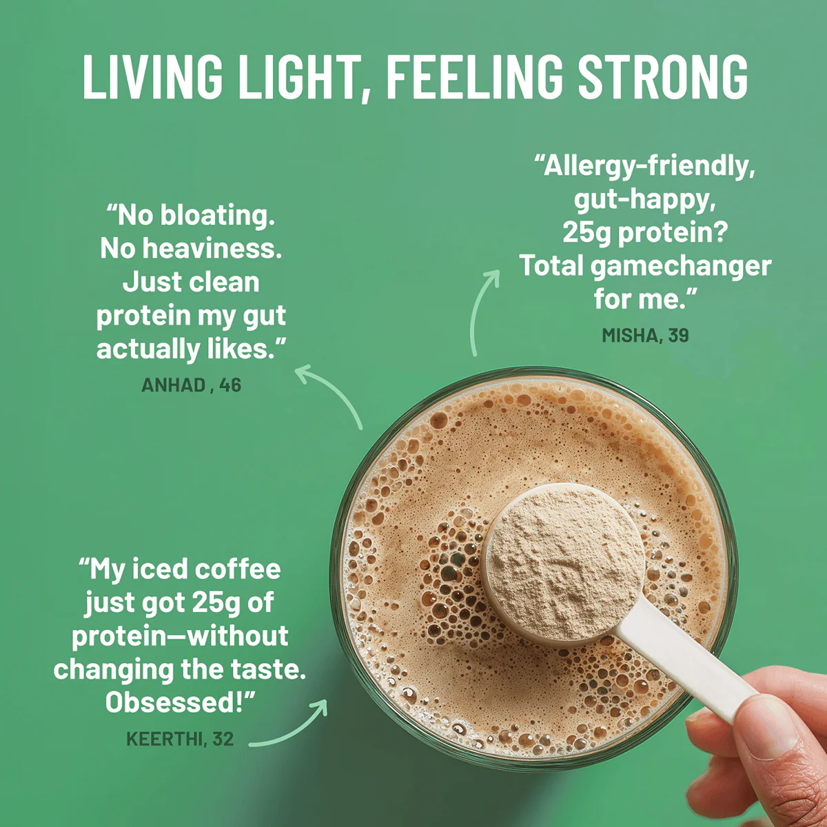 Mille Protein Combo | 25g/Scoop | Coffee Hazelnut & Unflavoured | Fermented Yeast Protein | No Bloat I Vegan | Pack of 2 - Image 6