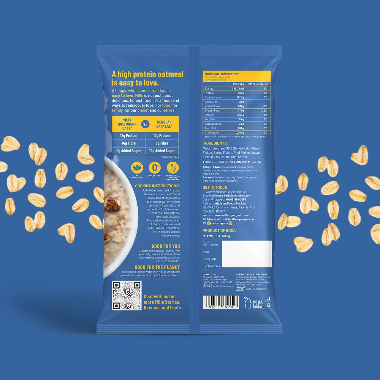 High Protein | Instant Multigrain Oats | Rolled Oats | High Fiber | 500g - Image 11