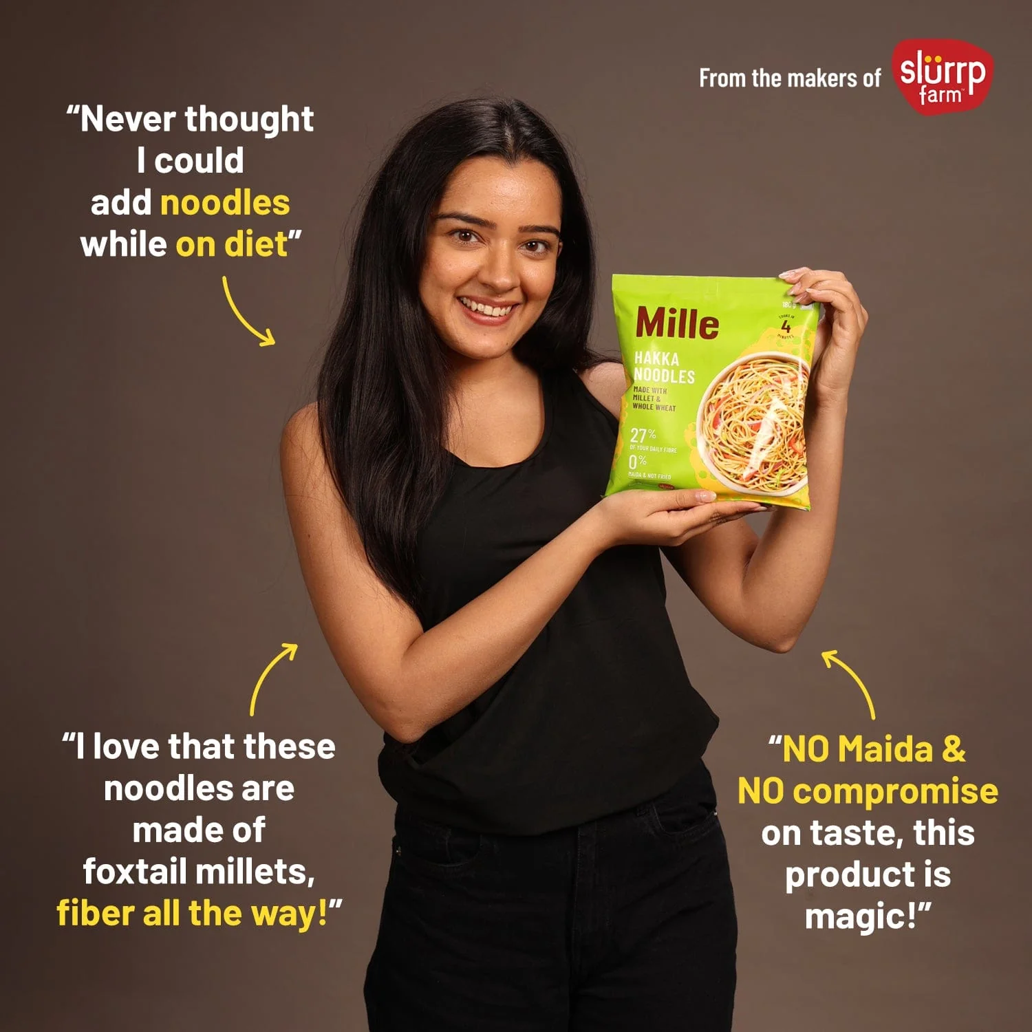 Zero Maida Hakka Noodles | Whole wheat + Foxtail Millet | Non-sticky | No Palm Oil Pack of 3 - Image 3