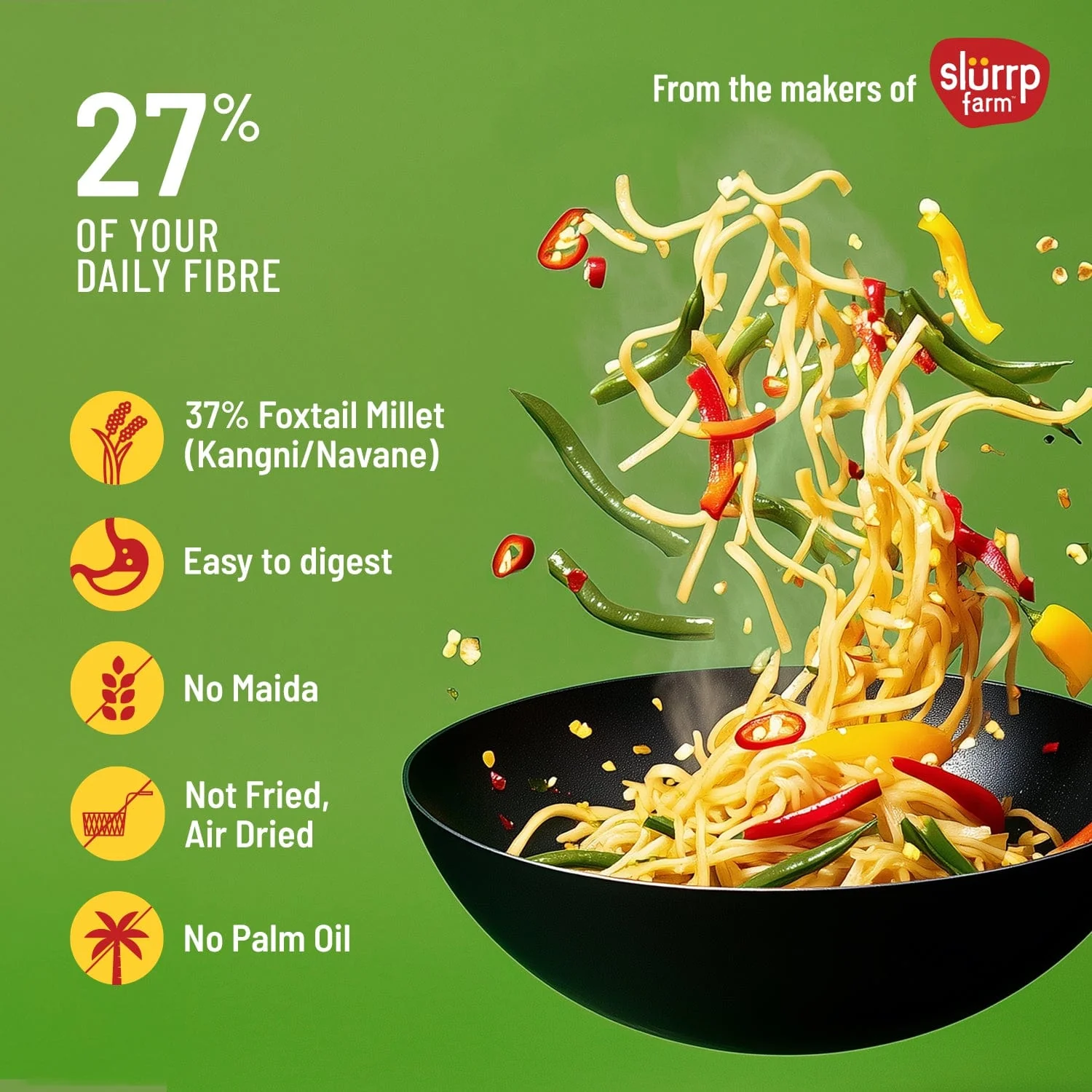 Zero Maida Hakka Noodles | Whole wheat + Foxtail Millet | Non-sticky | No Palm Oil Pack of 3 - Image 4